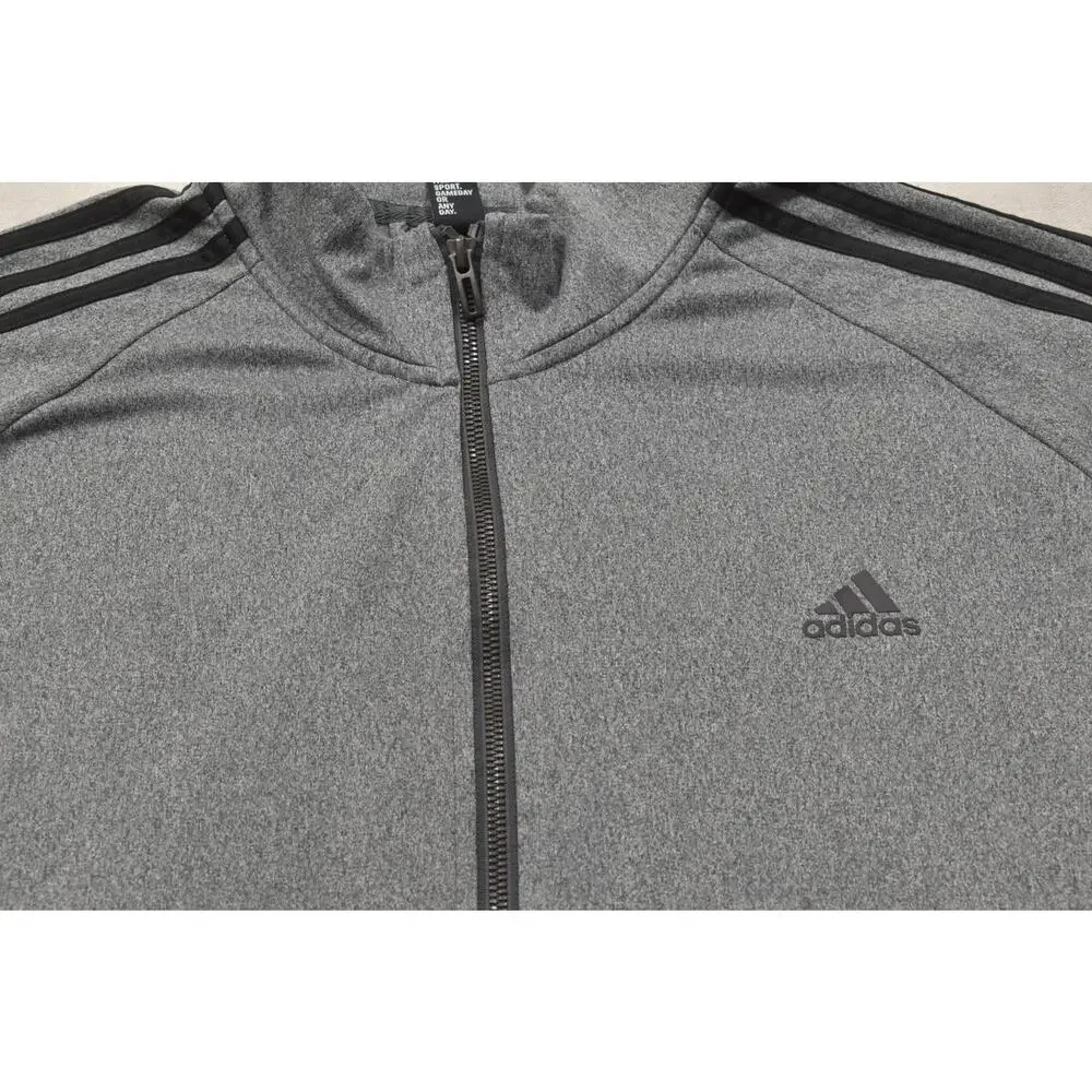 Adidas Activewear jacket men's size 2XL Full Zip Long Sleeve 3 Striped Soccer